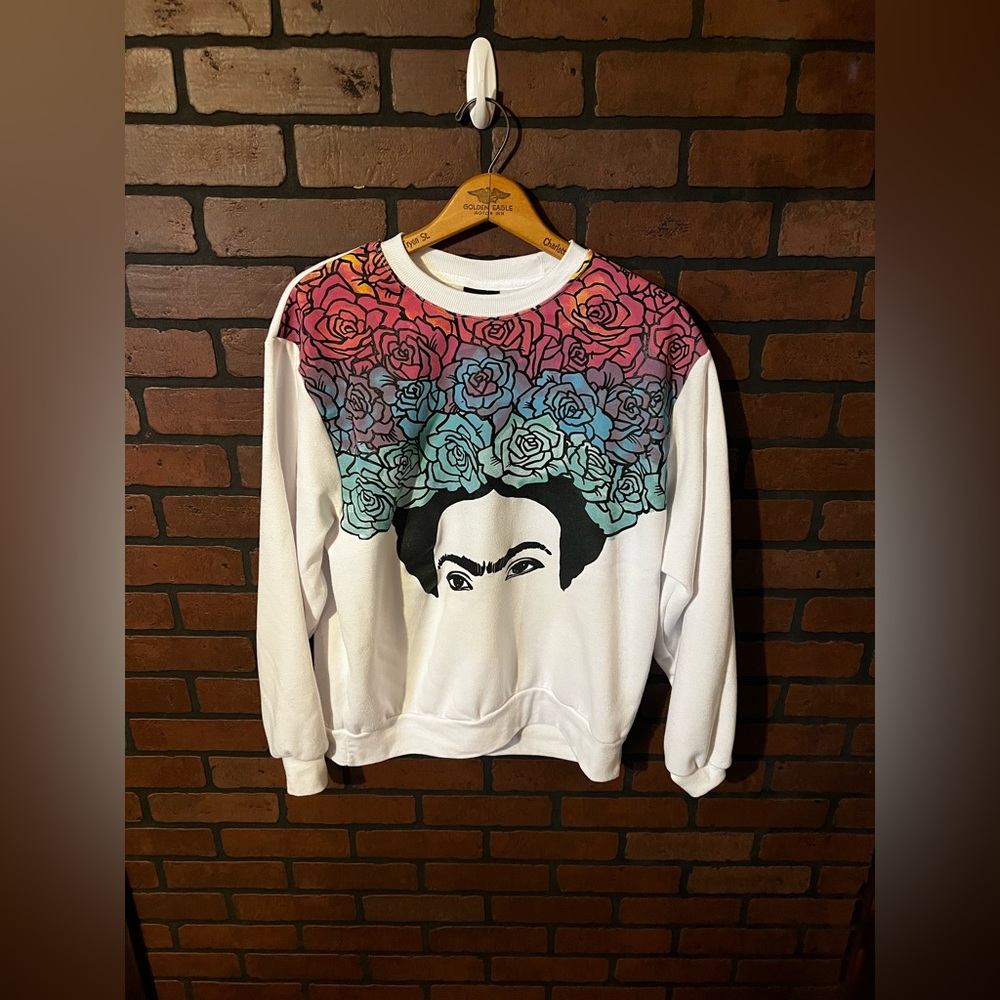 Floral Graphic Sweatshirt with Artistic Design